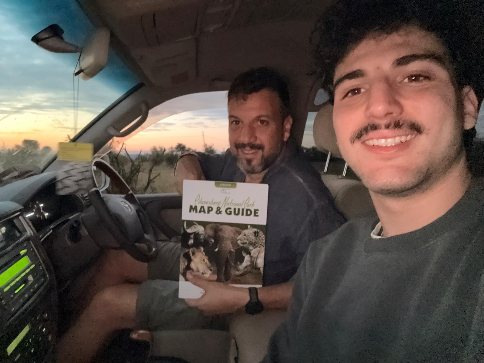 Safari-ready at dawn — map in hand, hope in heart