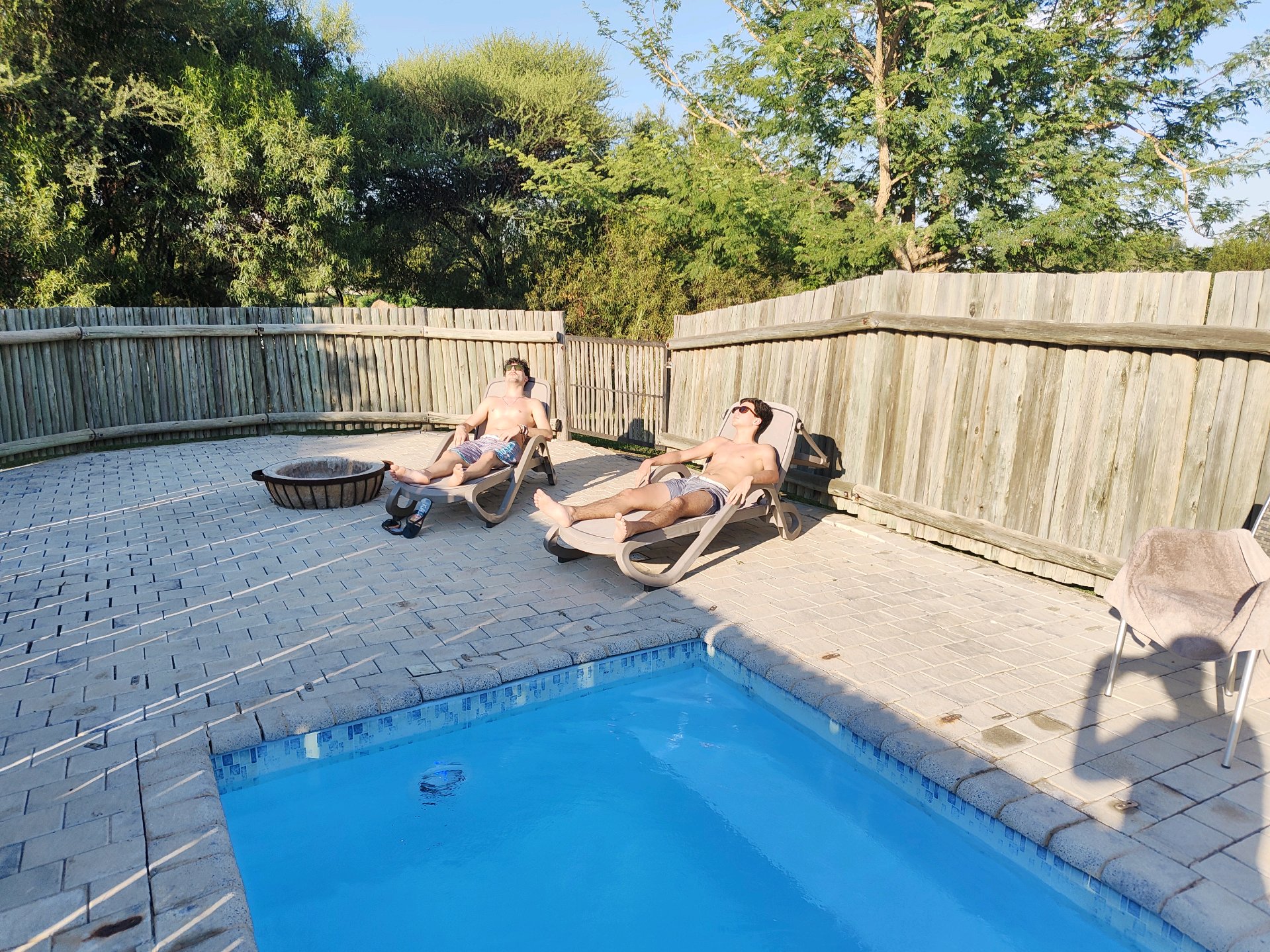 Professional relaxation — the boys have it down to a science