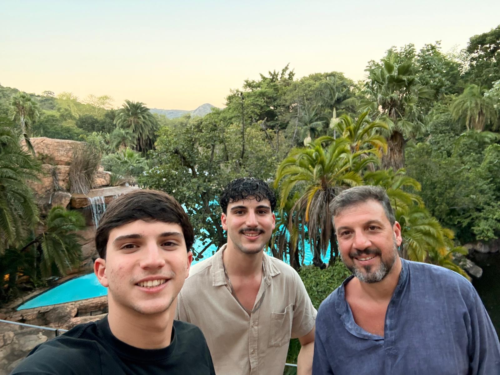 Sunset drinks at Sun City resort — not a bad view