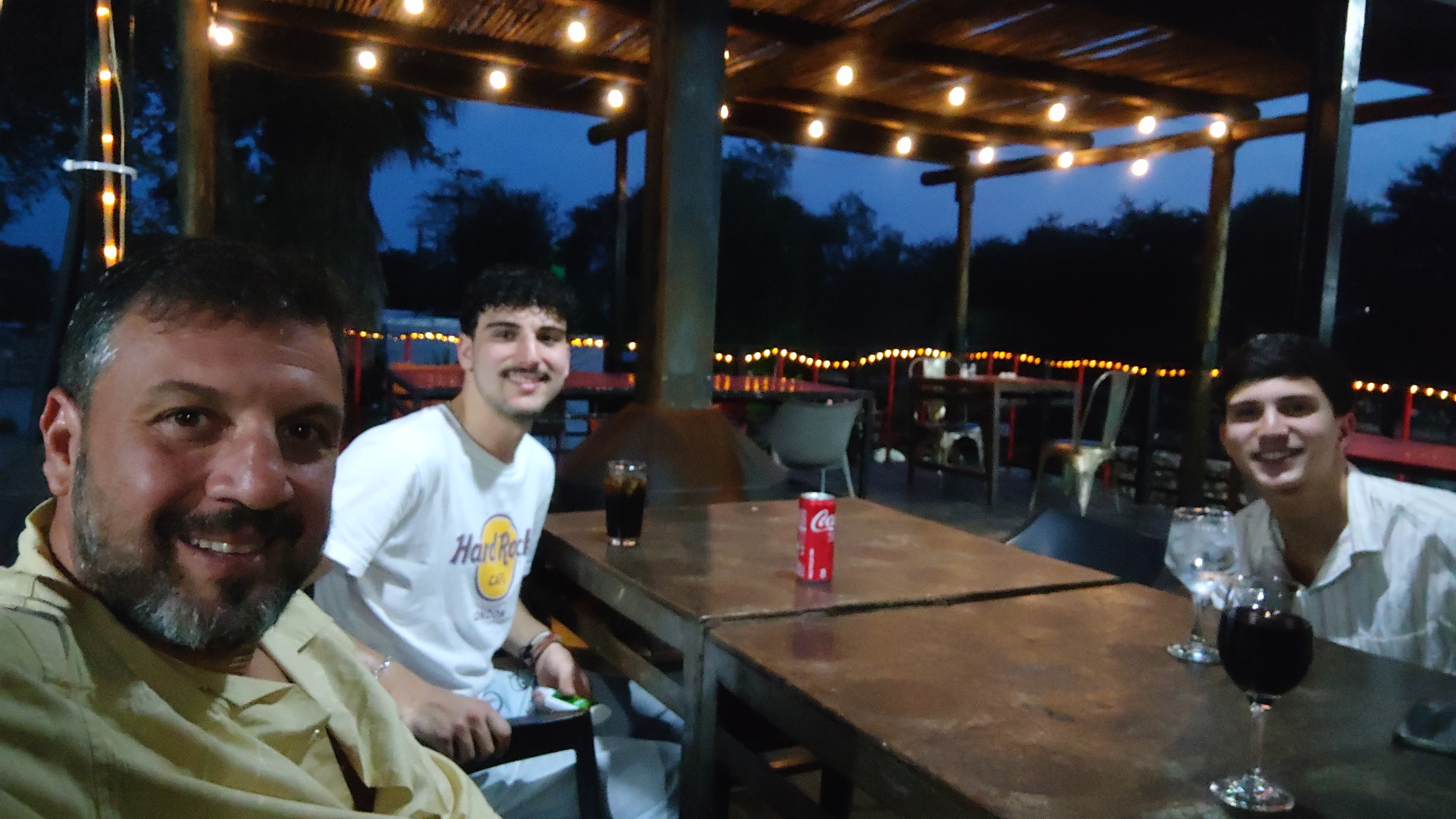 Dinner at the lodge — the calm before the Friday night adventure